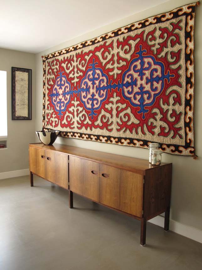 Textile Wall Art from a Recycled Rug image