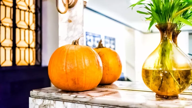 DIY Marbled Vases Halloween Entryway image