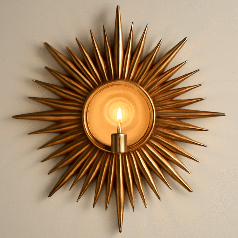 diy light fixture made from a repurposed sunburst mirror