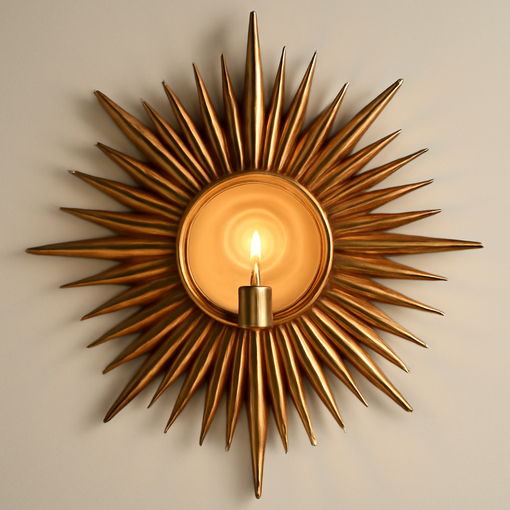 diy light fixture made from a repurposed sunburst mirror