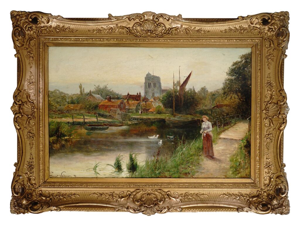 Antique Landscape Oil Painting image